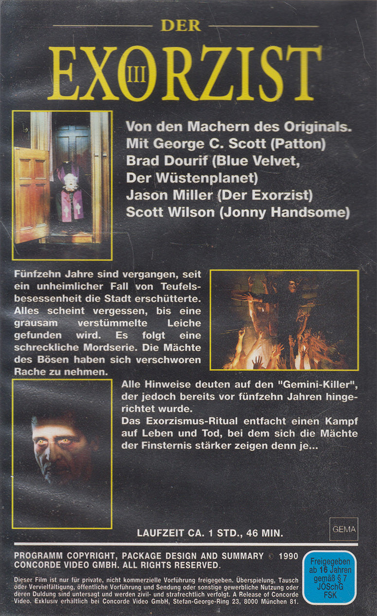 Der Exorzist III (VHS - 1990 - DE)