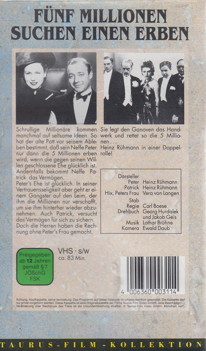 Fünf Millionen suchen einen Erben (VHS - 1990 - DE)