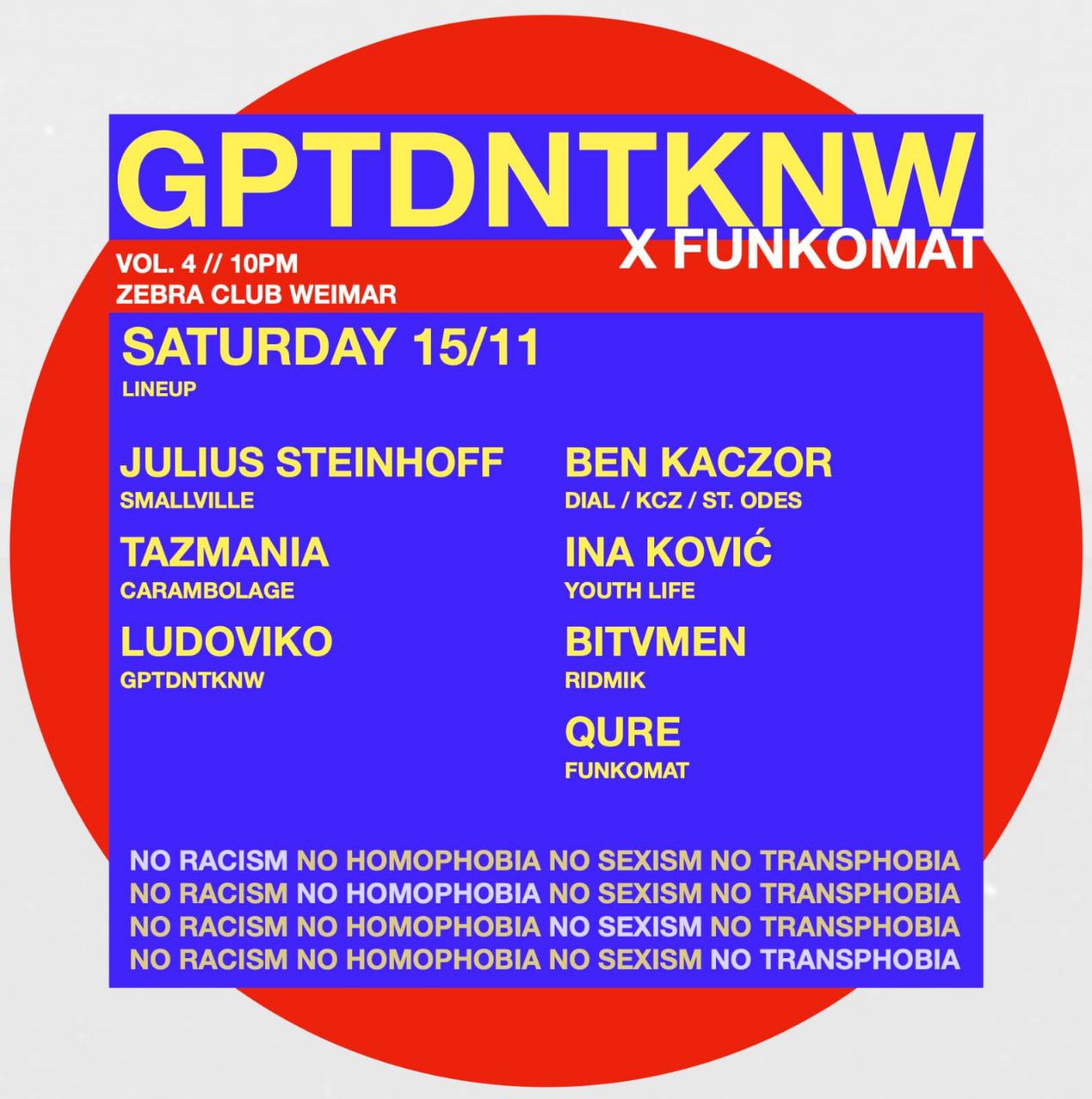 Ticket: GPTDNTKNW x Funkomat @ Zebra Club, Weimar