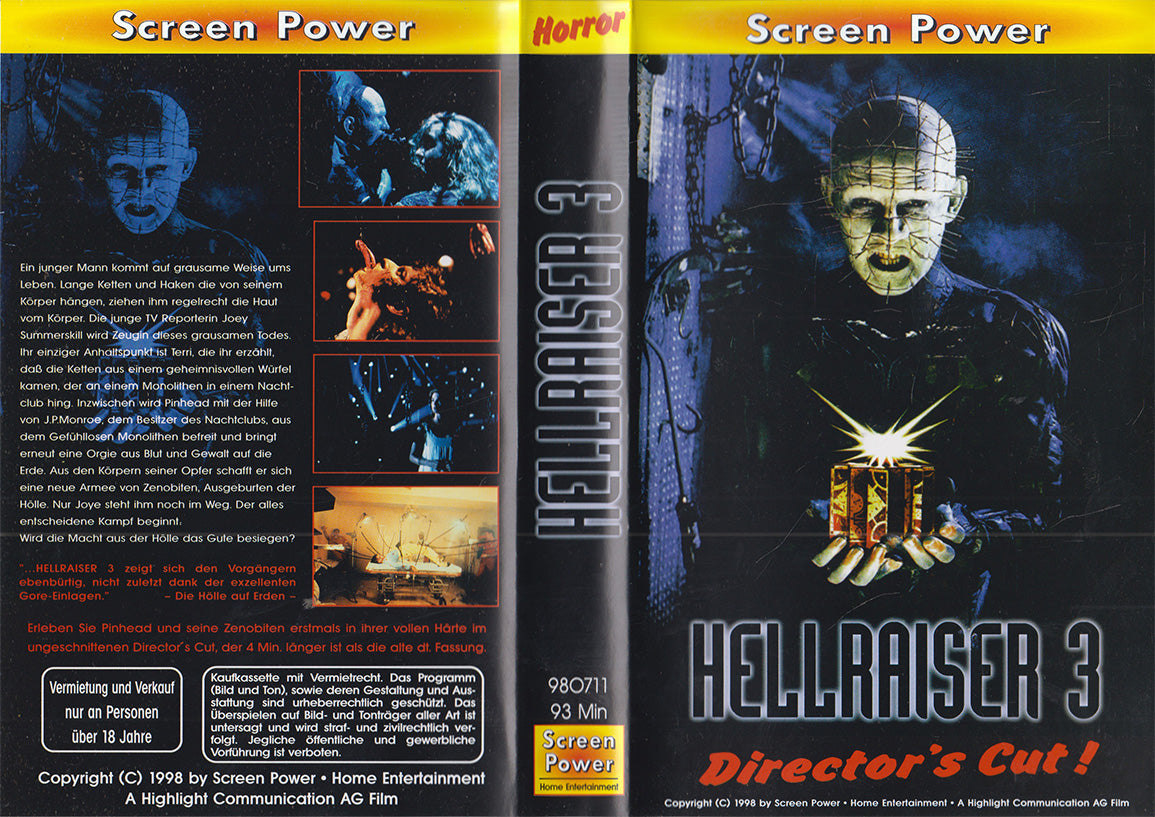 Hellraiser 3 (VHS - DE)