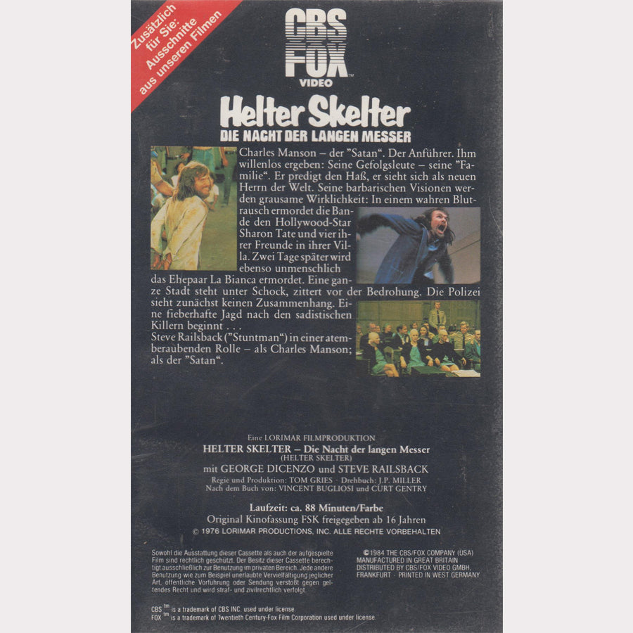 Helter Skelter - Die Nacht der langen Messer (VHS - 1984 - DE)