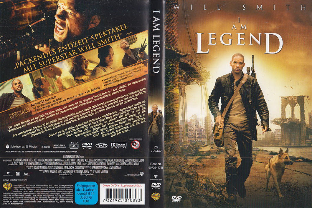 Einleger der DVD des Films I Am Legend erschienen bei Warner Home Video im Jahr 2008