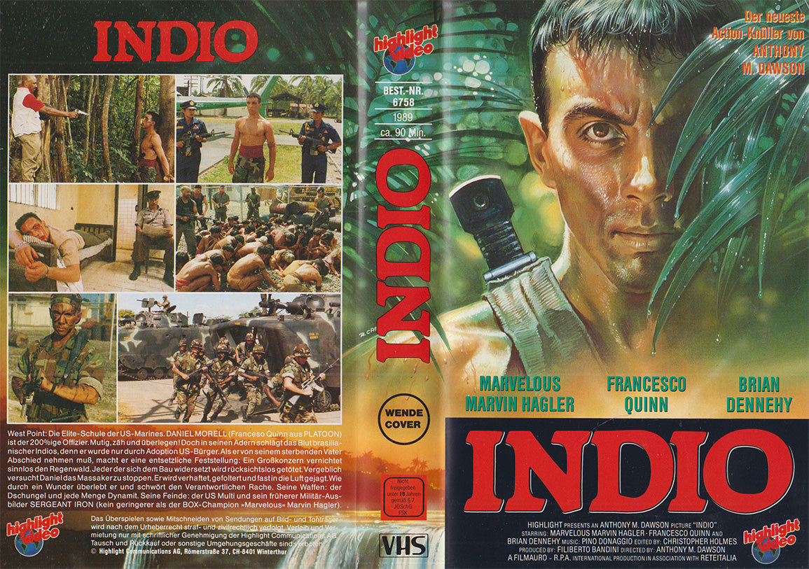 Indio Highlight Video VHS Kassette Einleger Wendecover