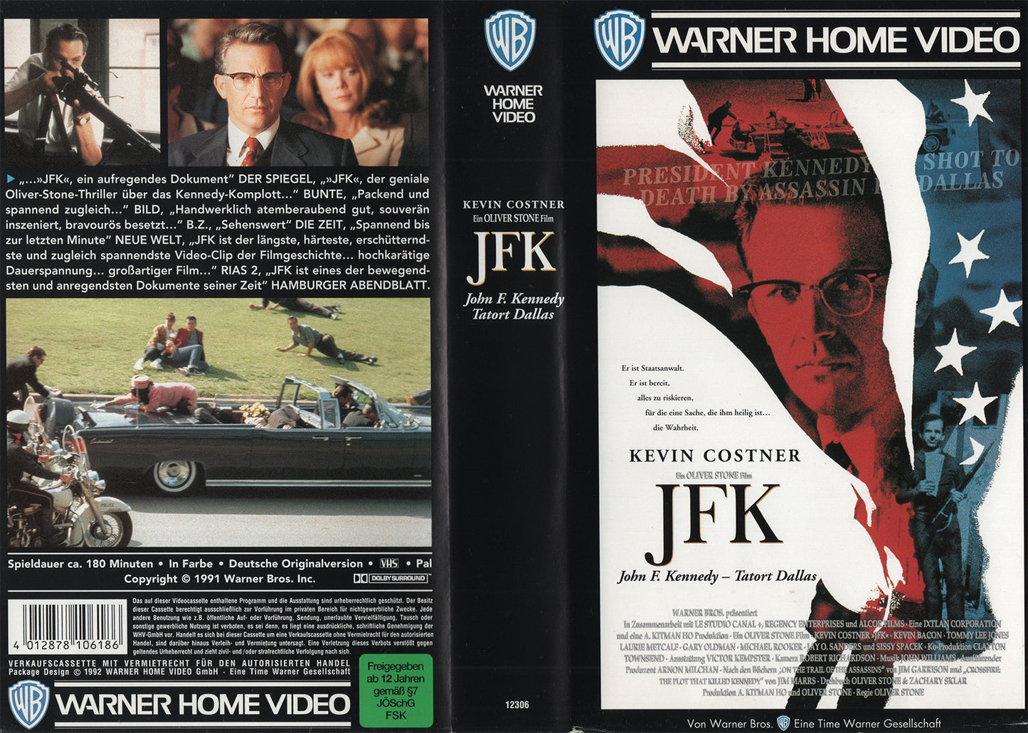 JFK - John F. Kennedy - Scène de crime à Dallas (VHS - 1992 - DE)