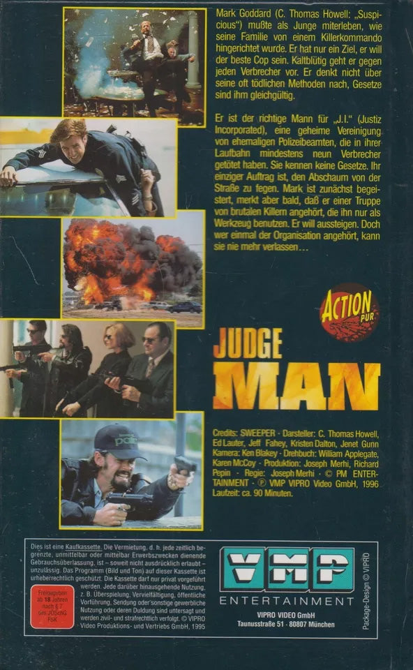 Judge Man VMP Entertainment 1996 VHS Kassette Cover back
