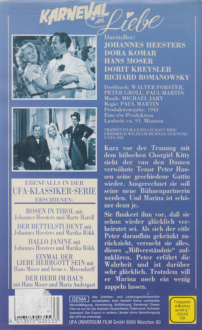 Karneval der Liebe (VHS - 1992 - DE)