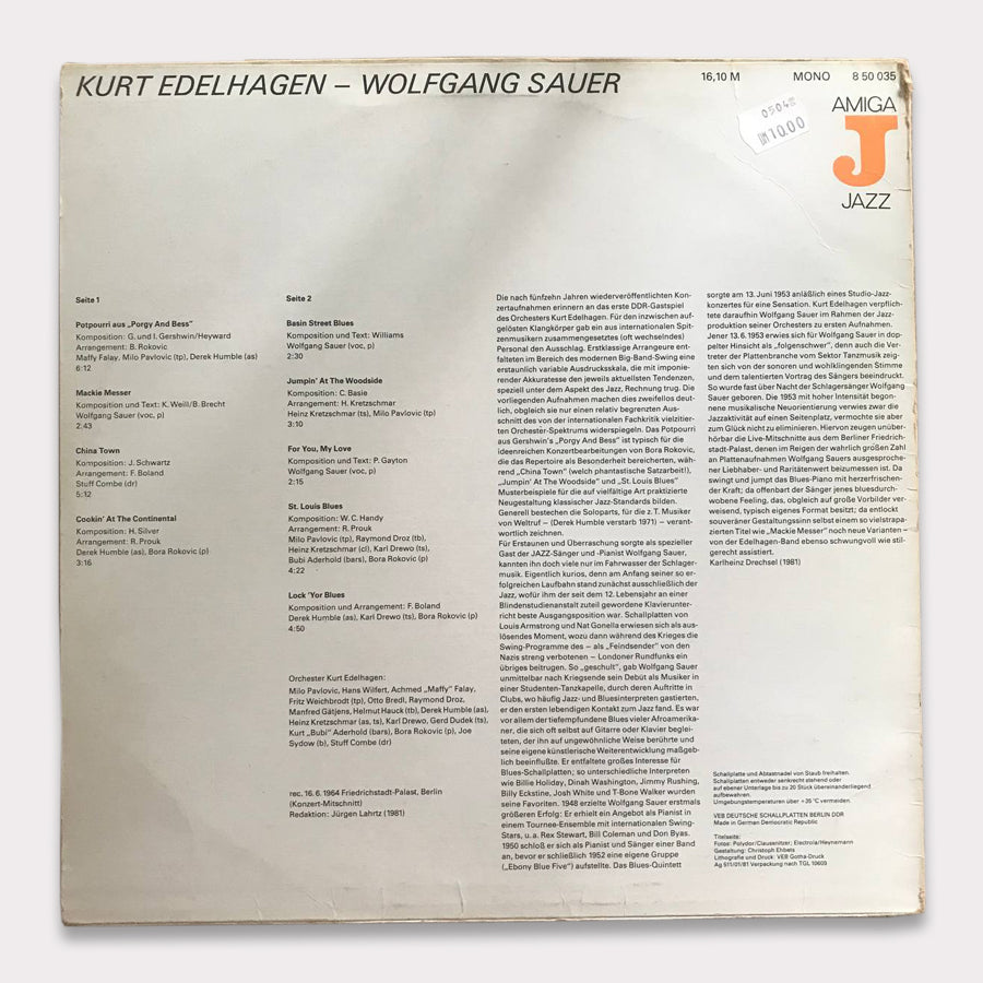 Kurt Edelhagen · Wolfgang Sauer (Vinyl LP - 1982 - DD)