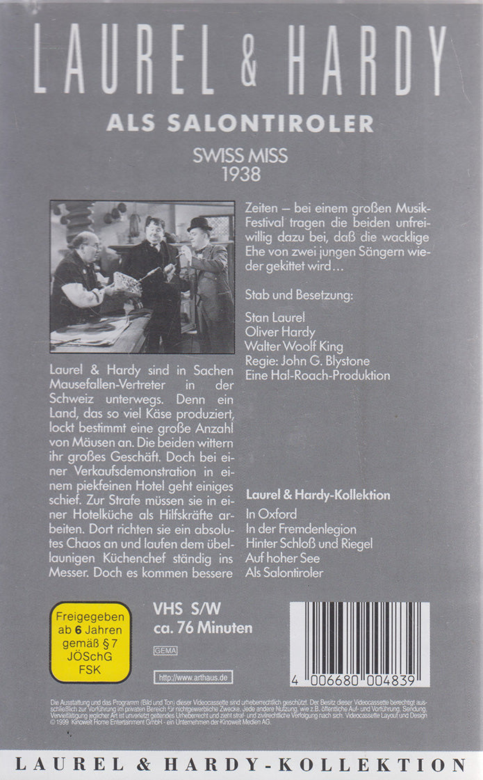 Laurel &amp; Hardy : en tant que tyroliennes de salon (VHS - 1999 - DE)
