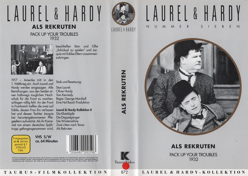 Laurel &amp; Hardy 7: As Recruits (VHS - 1991 - DE)