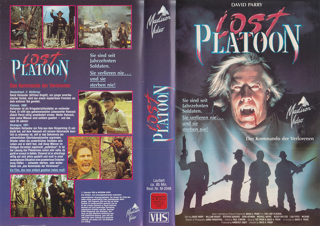 Lost Platoon Madison Video 1993 VHS Kassette Einleger
