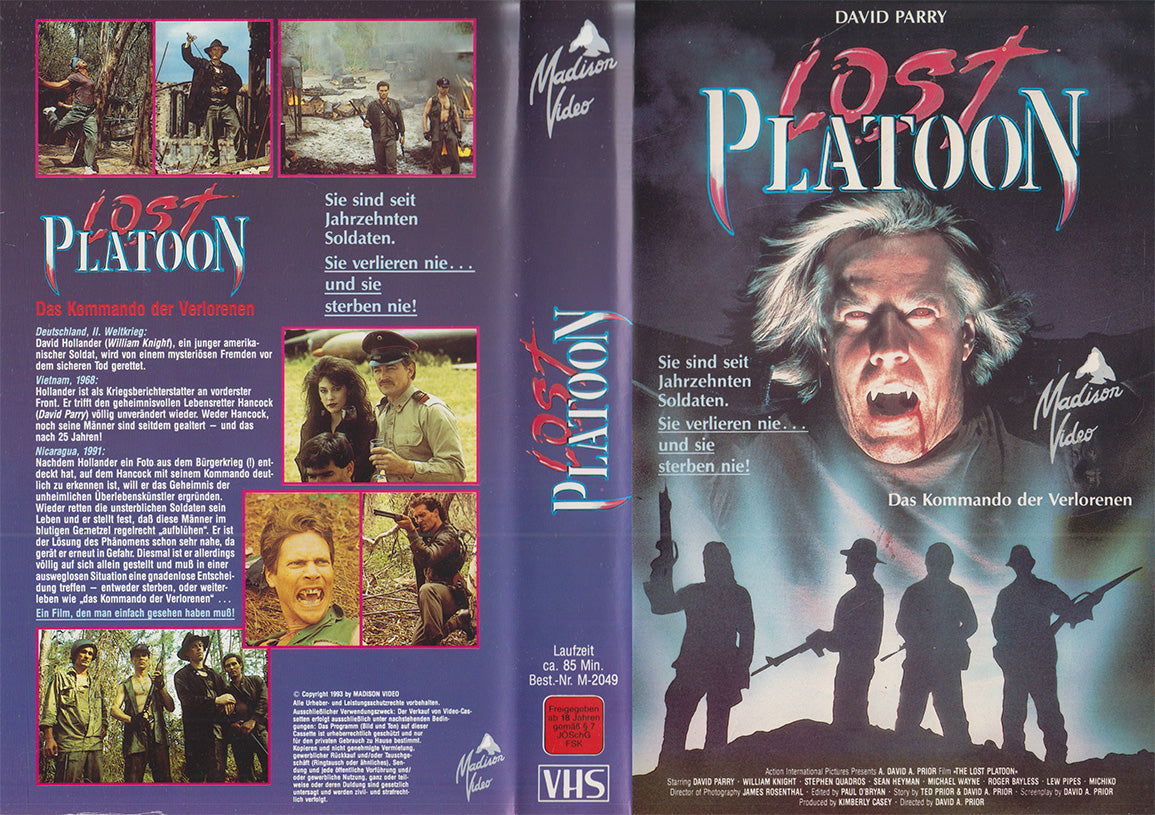Lost Platoon Madison Video 1993 VHS Kassette Einleger