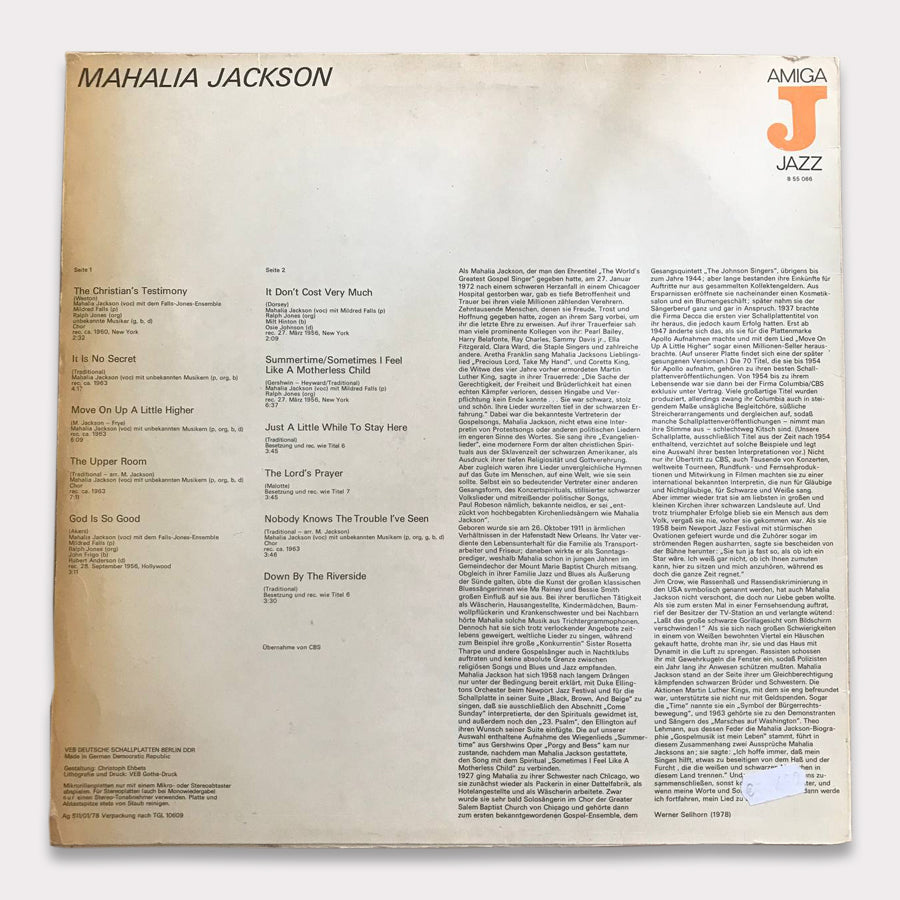 Mahalia Jackson (Vinyl LP - 1978 - DD)