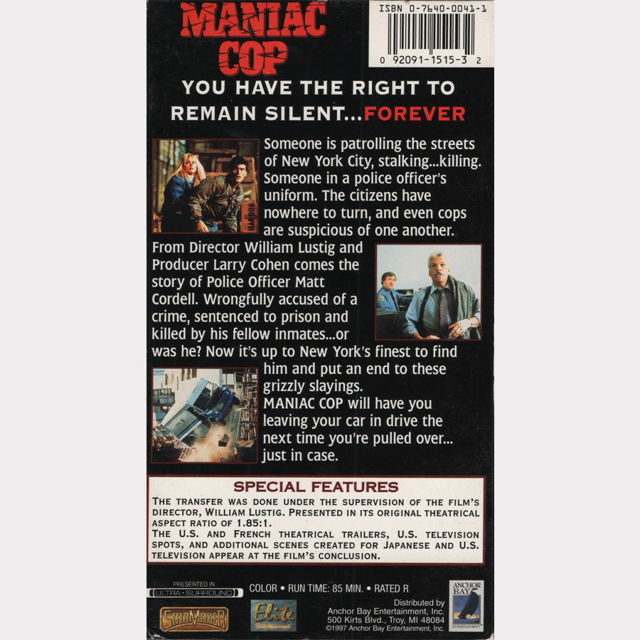 Maniac Cop (VHS - 1997 - US)
