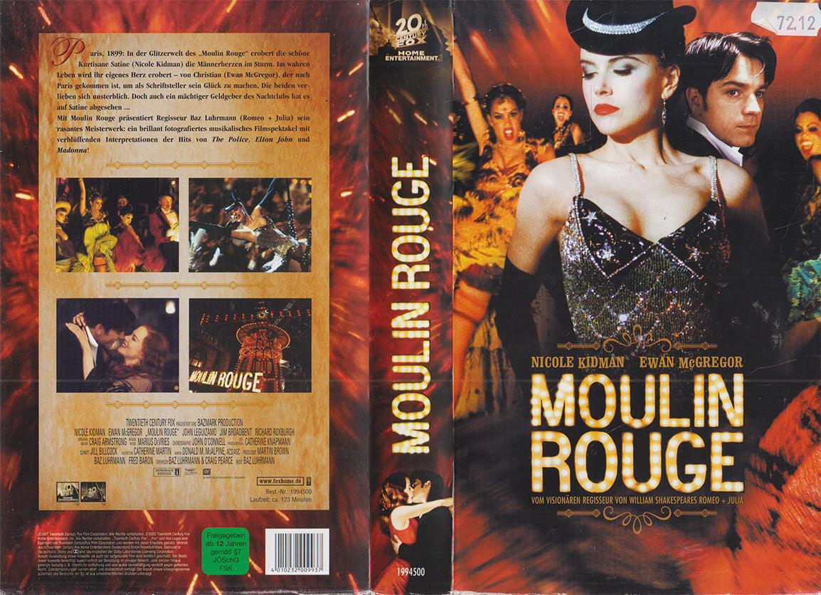 Moulin Rouge 20th Century Fox 2002 VHS Kassette Einleger
