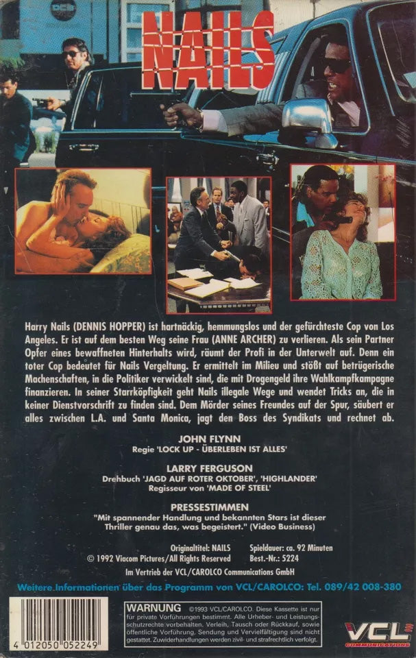 Nails VCL 1993 VHS Kassette Cover back