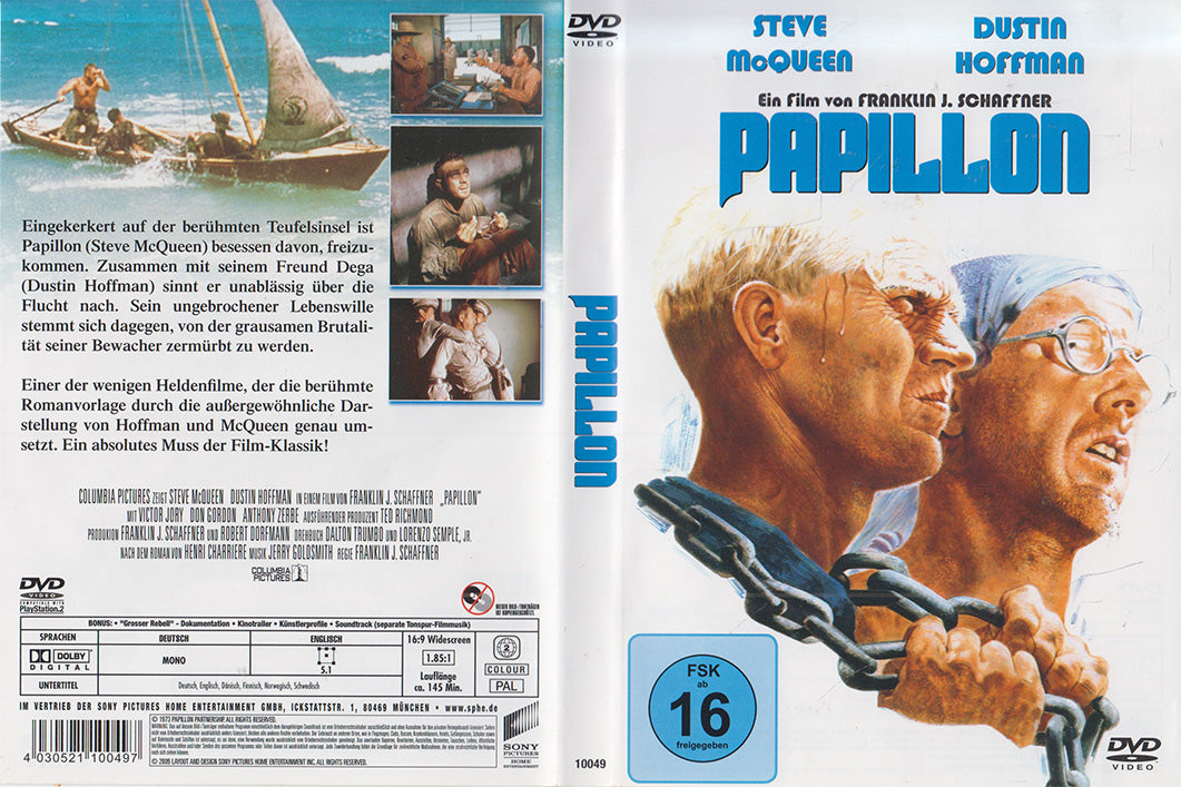 Einleger Vorderseite der DVD des Films Papillon erschienen bei Sony Pictures im Jahr 2009
