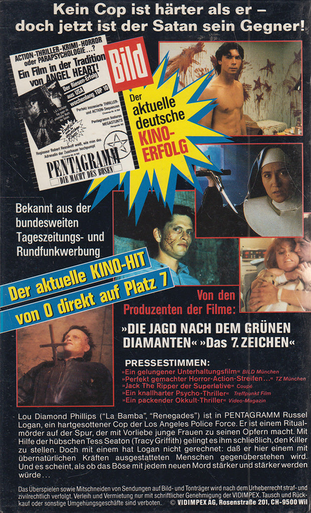 Pentagramm Die Macht des Bösen New Vision VHS Kassette Cover back