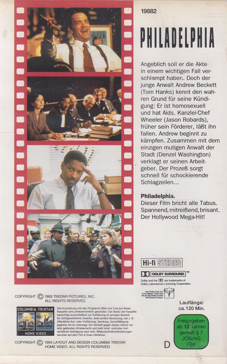 Philadelphia (VHS - 1994 - DE)