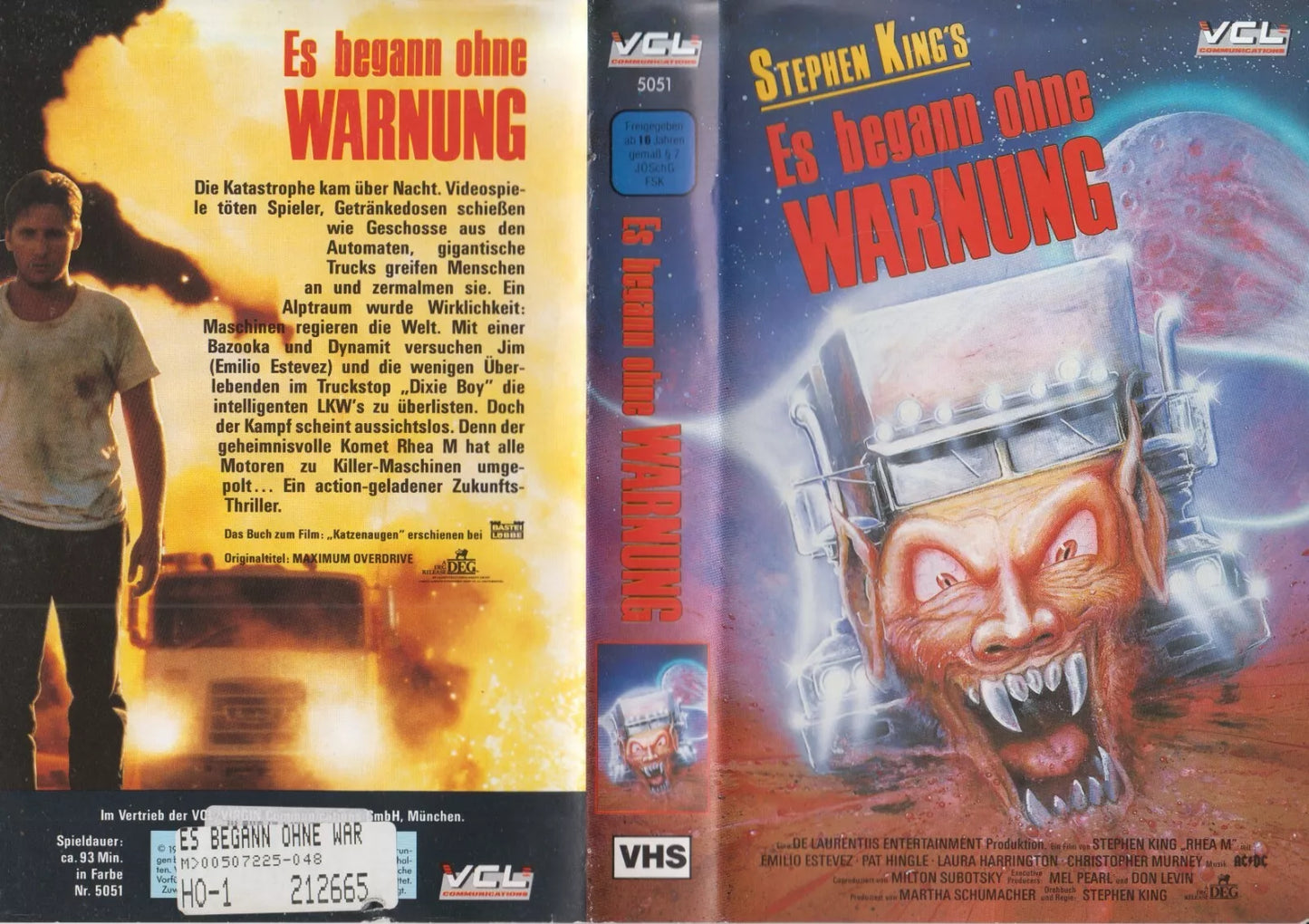 Es begann ohne Warnung [VHS-Einleger (ohne Kassette/Hülle)]