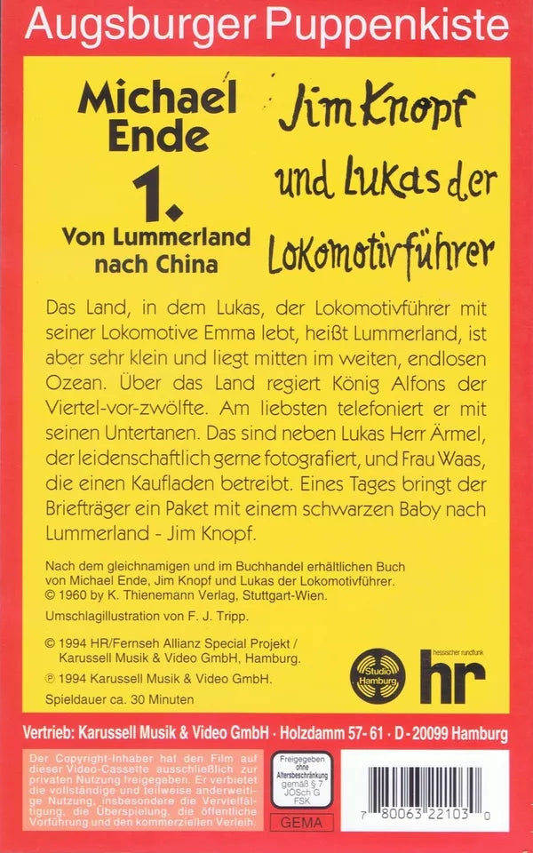 Jim Button and Lukas the Engine Driver: 1. From Lummerland to China (VHS - 1994 - DE)