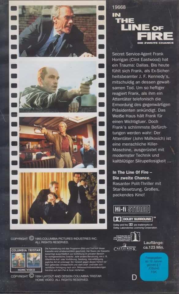 In The Line Of Fire - Die zweite Chance (VHS - 1994 - DE)
