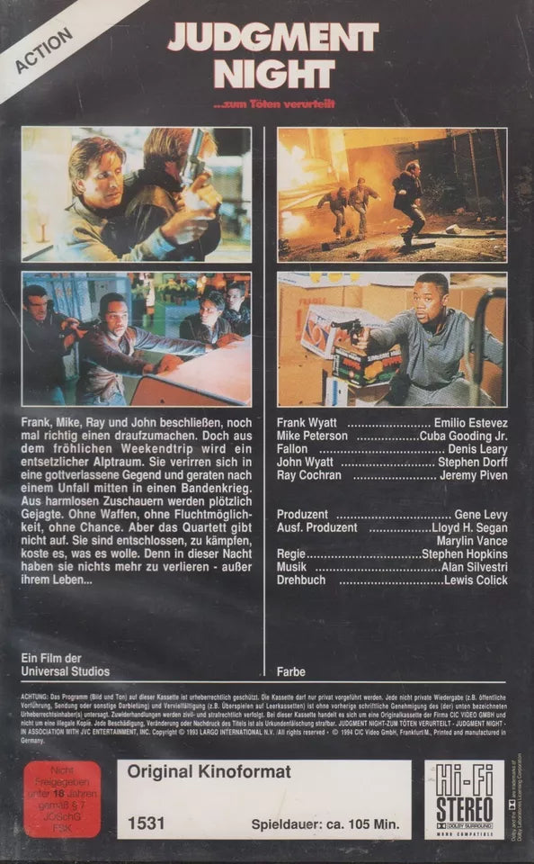Judgment Night - Zum töten verurteilt (VHS - 1994 - DE)