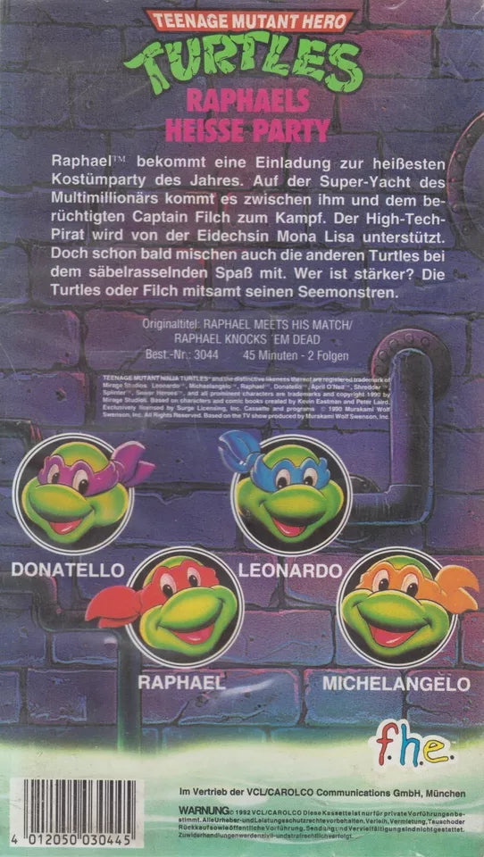 Teenage Mutant Hero Turtles 14: Raphael's Hot Party (VHS - 1992 - DE)