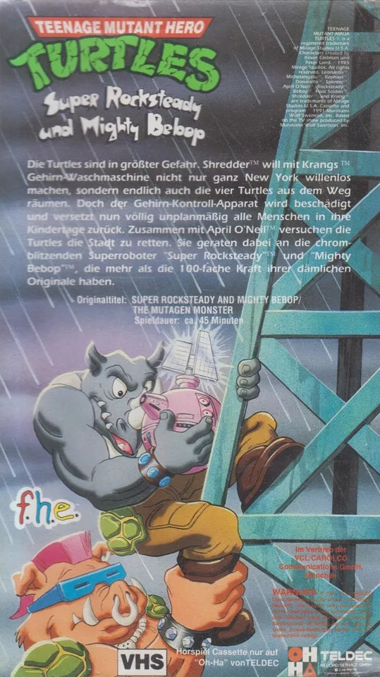 Les Tortues Ninja 5 : Super Rocksteady et Mighty Bebop (VHS - 1991 - DE)
