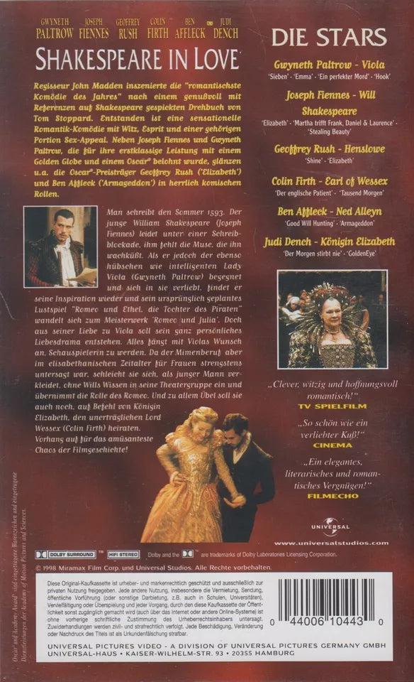 Shakespeare In Love (VHS - 1998 - DE)