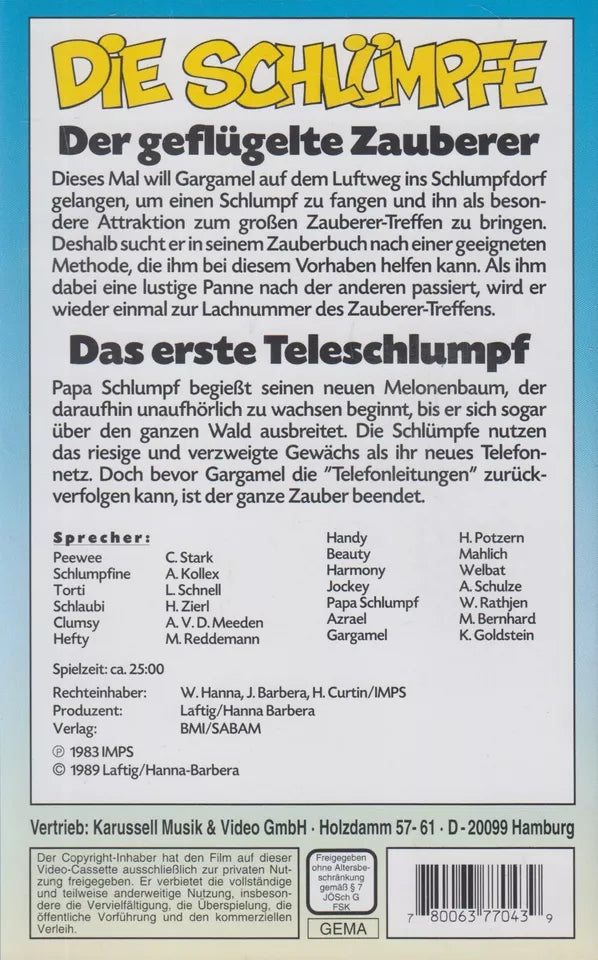 Die Schlümpfe 8: Der geflügelte Zauberer / Das erste Teleschlumpf (VHS - DE)