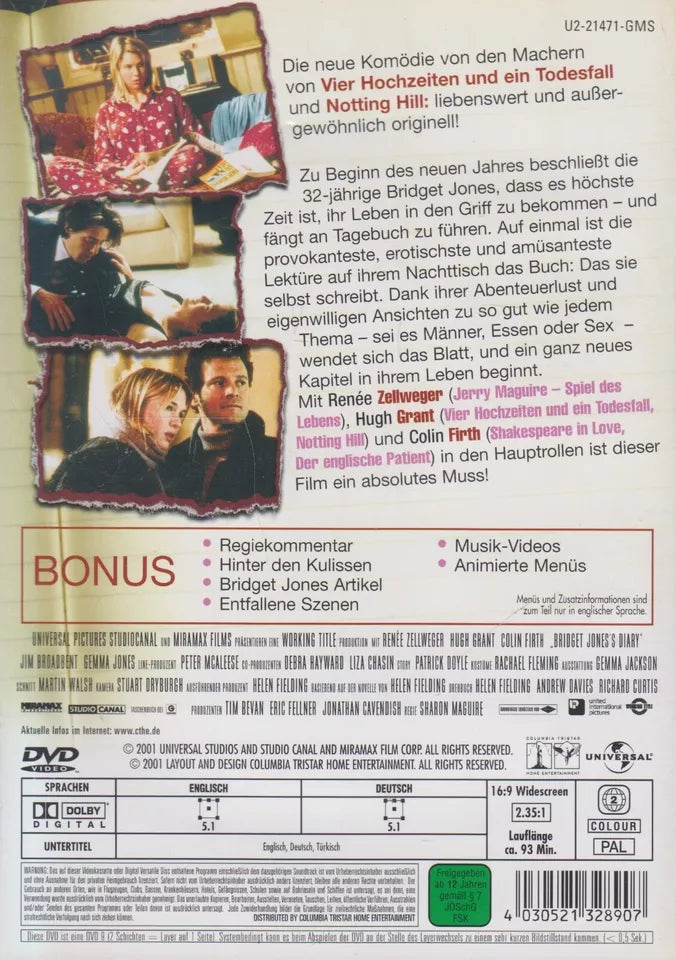 Bridget Jones - Schokolade zum Frühstück (DVD - 2001 - DE)