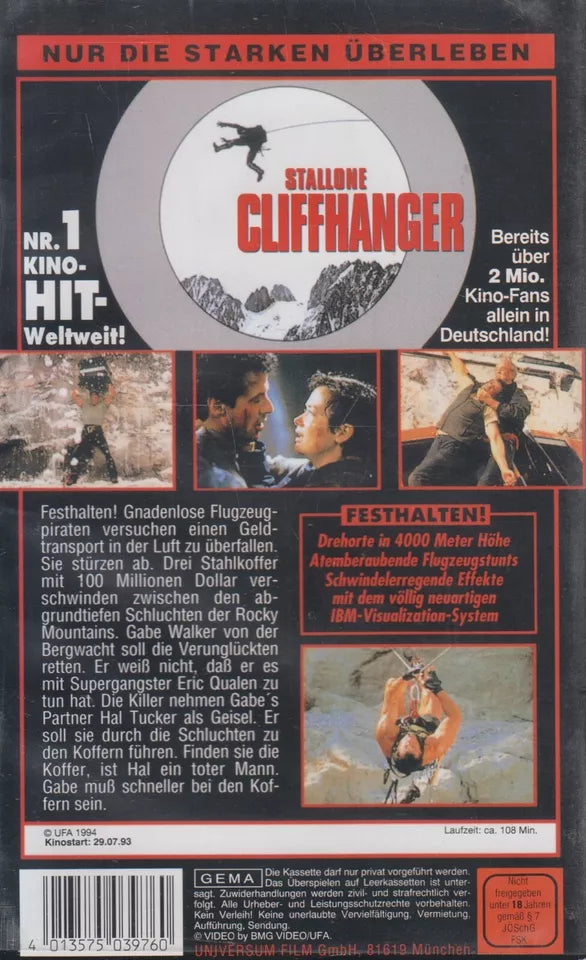 Cliffhanger - Nur die Starken überleben (VHS - 1994 - DE)