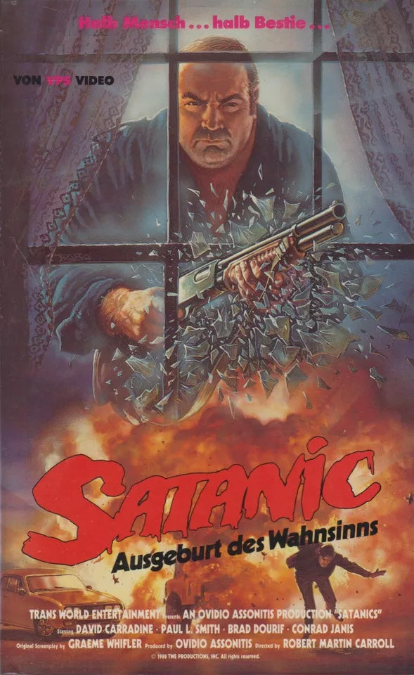 Satanic Ausgeurt des Wahnsinns VPS Video 1989 VHS Kassette Cover front