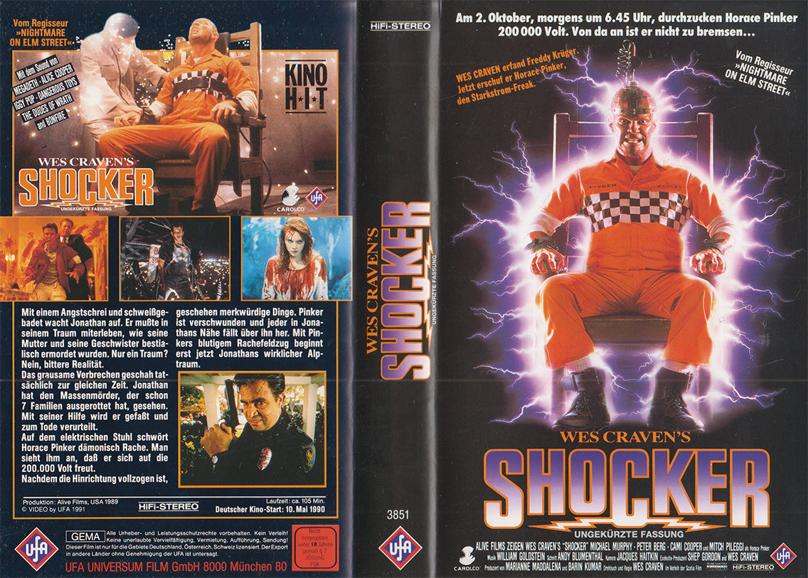 Shocker UFA 1991 VHS Kassette Einleger