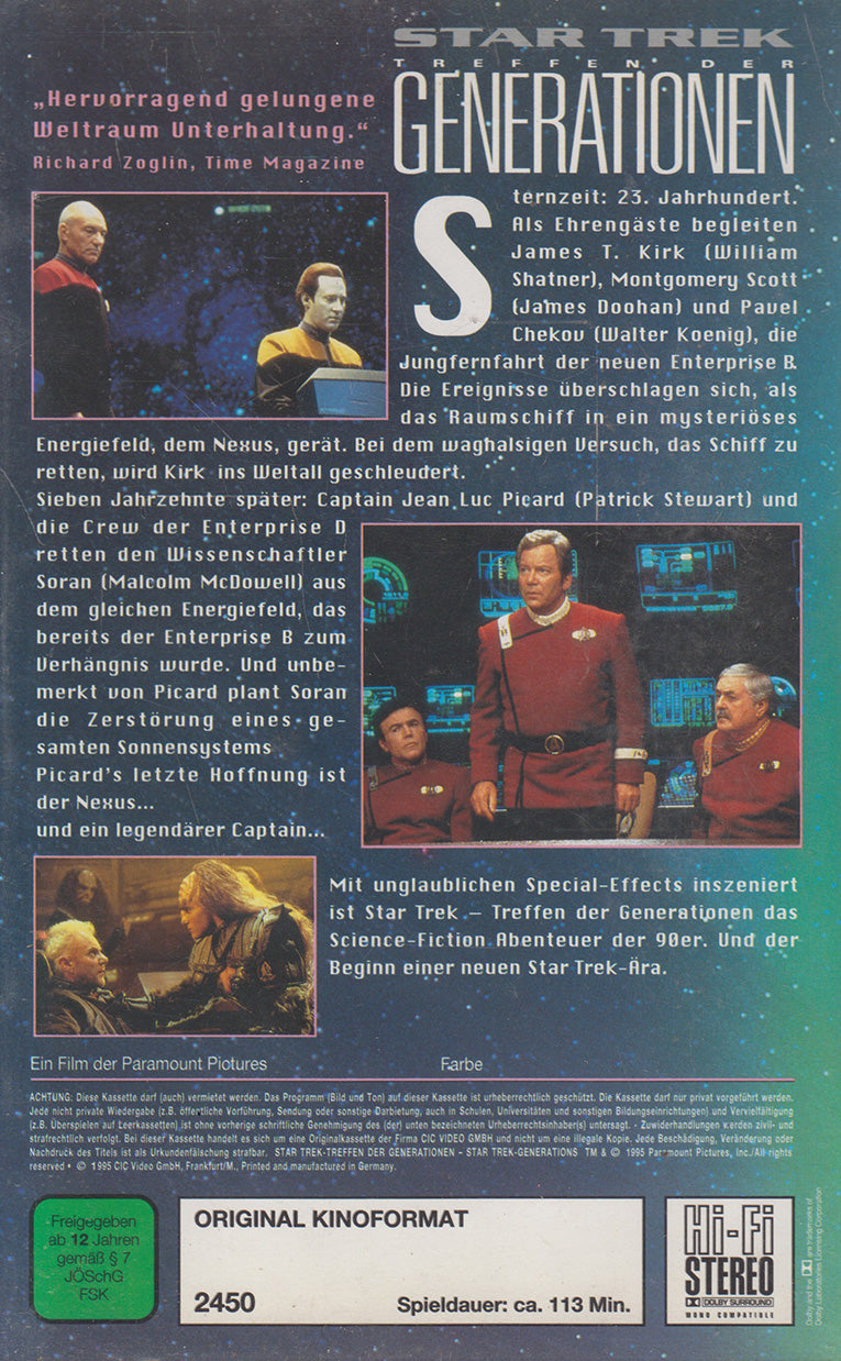 Star Trek - Générations (VHS - 1995 - DE)