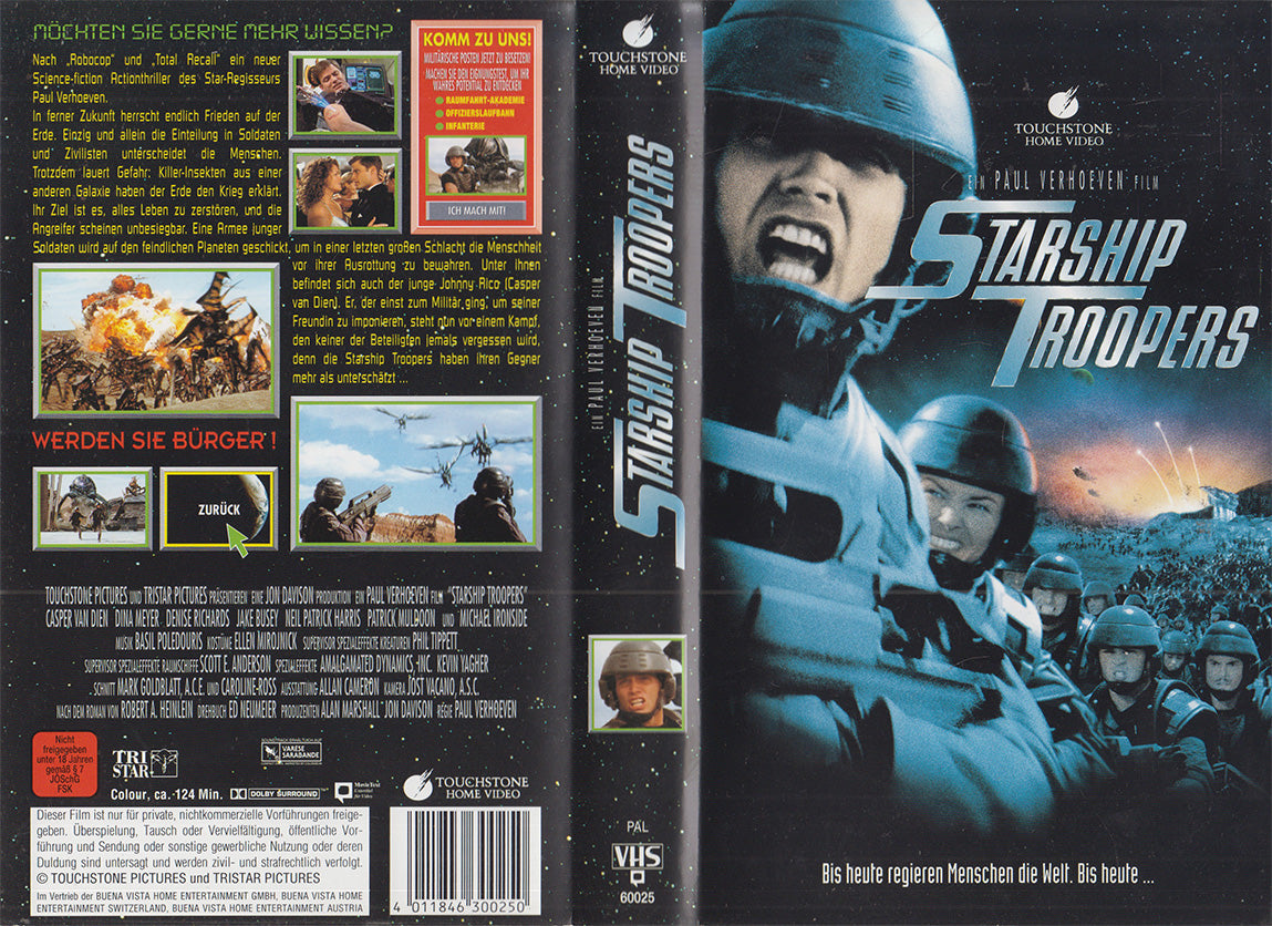 Starship Troopers Touchstone Home Video VHS Kassette Einleger