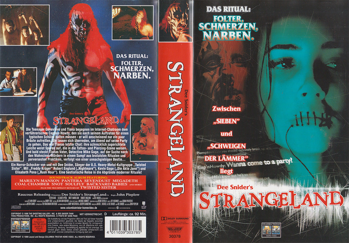 Dee Snider's Strageland Columbia Tristar 1999 VHS Kassette Einleger