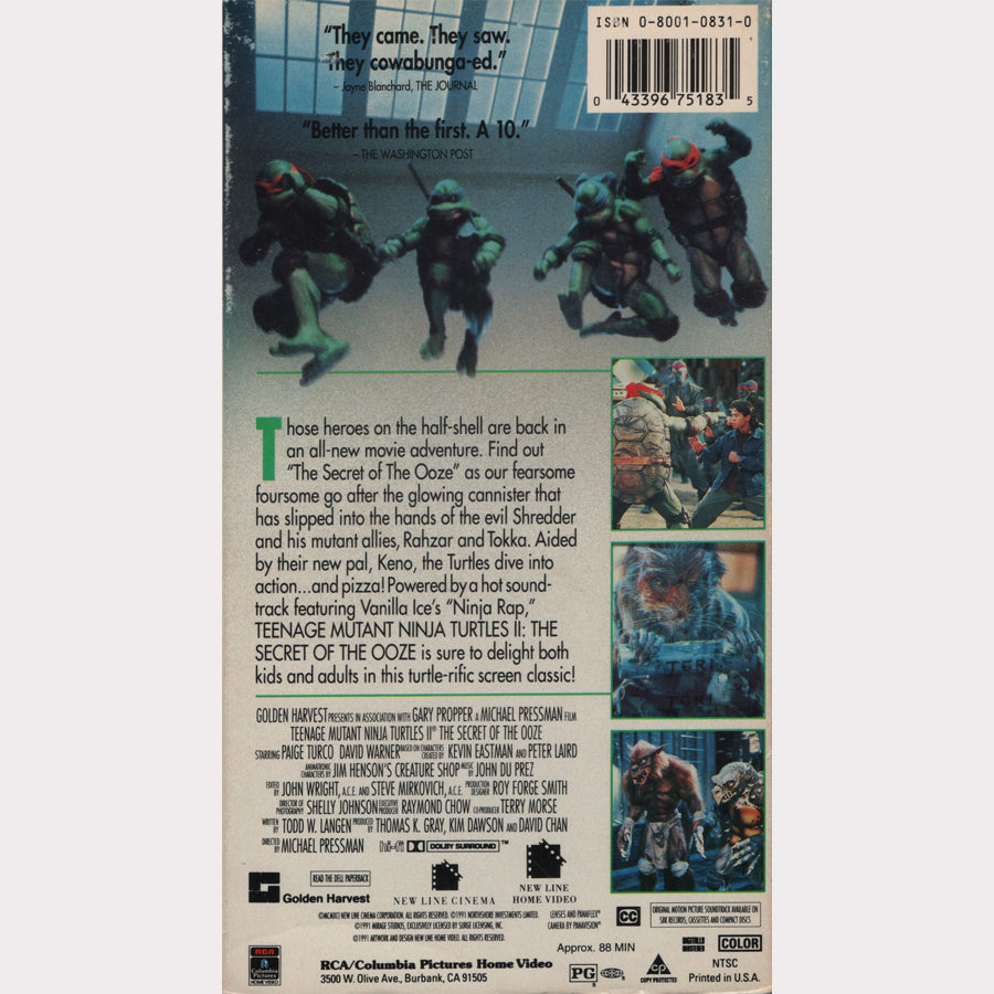 Teenage Mutant Ninja Turtles II: The Secret of the Ooze (VHS - 1991 - US)