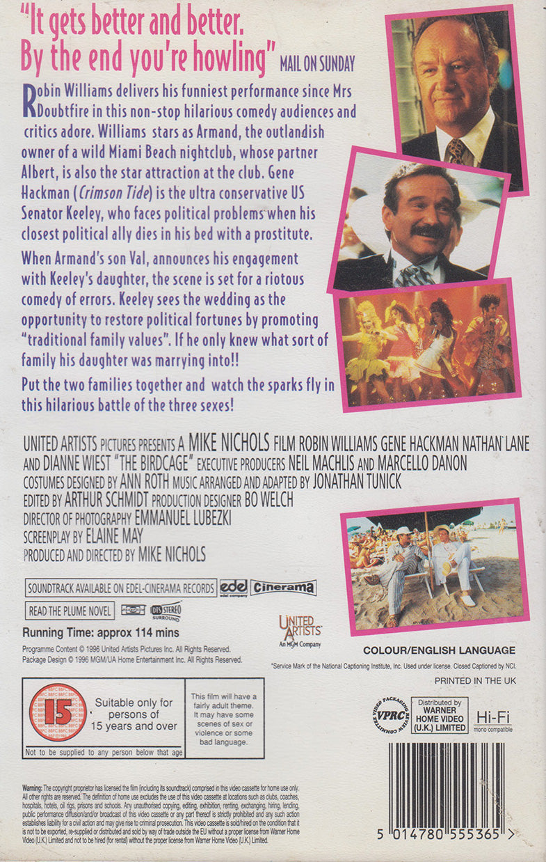 The Birdcage (VHS - 1996 - UK)