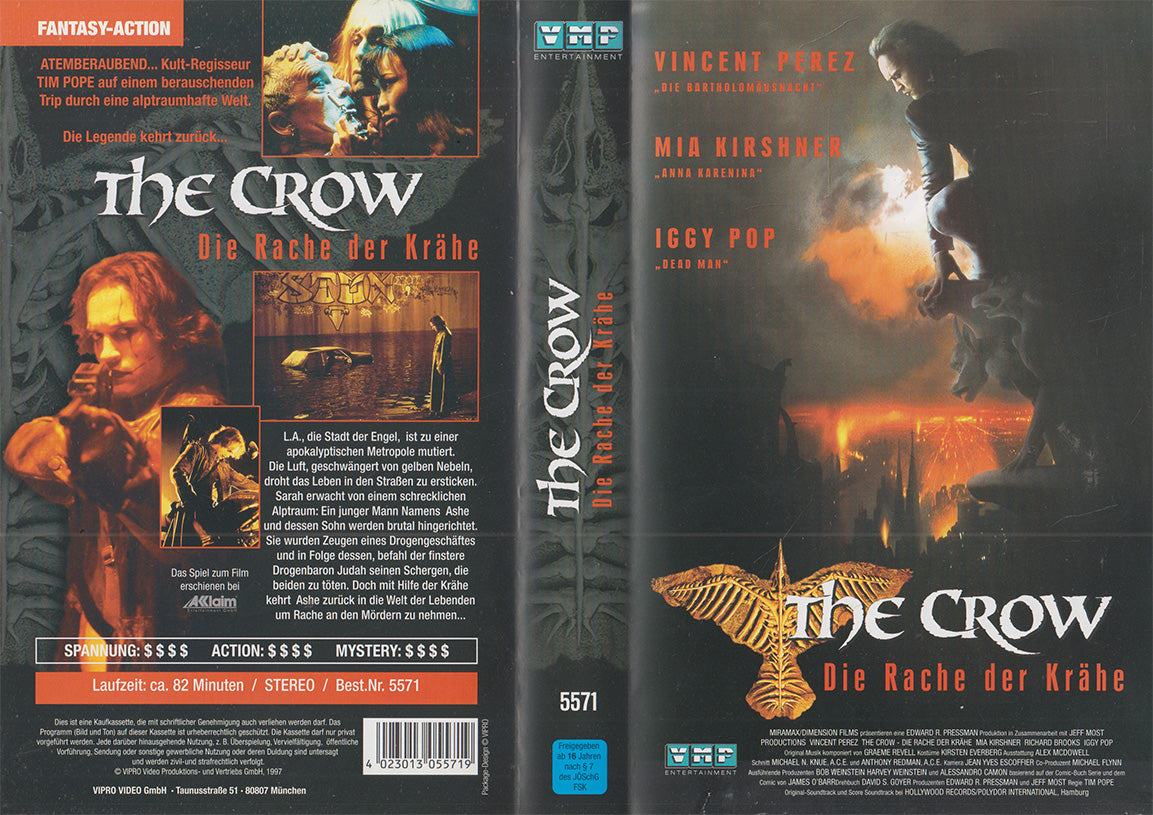 The Crow Die Rache der Krähe VMP Entertainment 1997 VHS Kassette Einleger 2