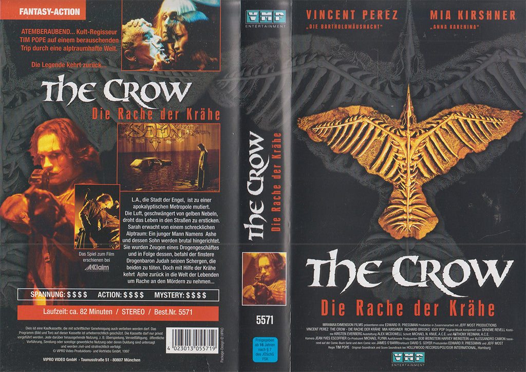 The Crow Die Rache der Krähe VMP Entertainment 1997 VHS Kassette Einleger 1