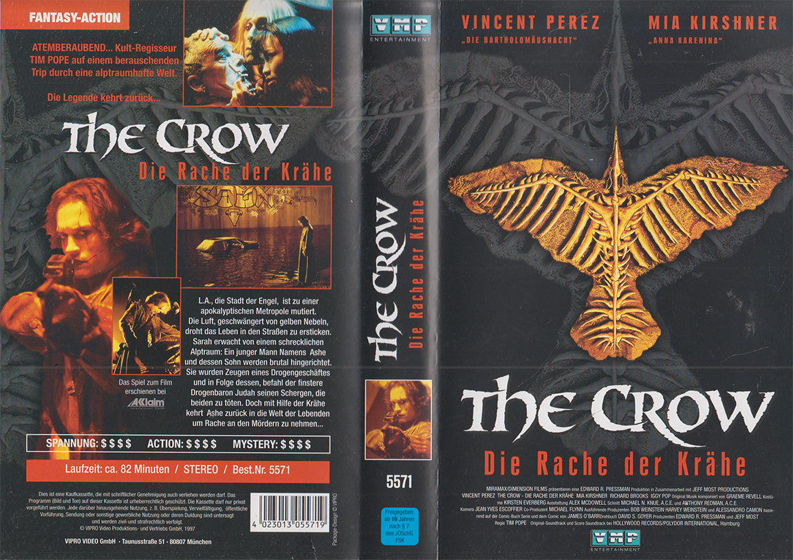 The Crow Die Rache der Krähe VMP Entertainment 1997 VHS Kassette Einleger 1