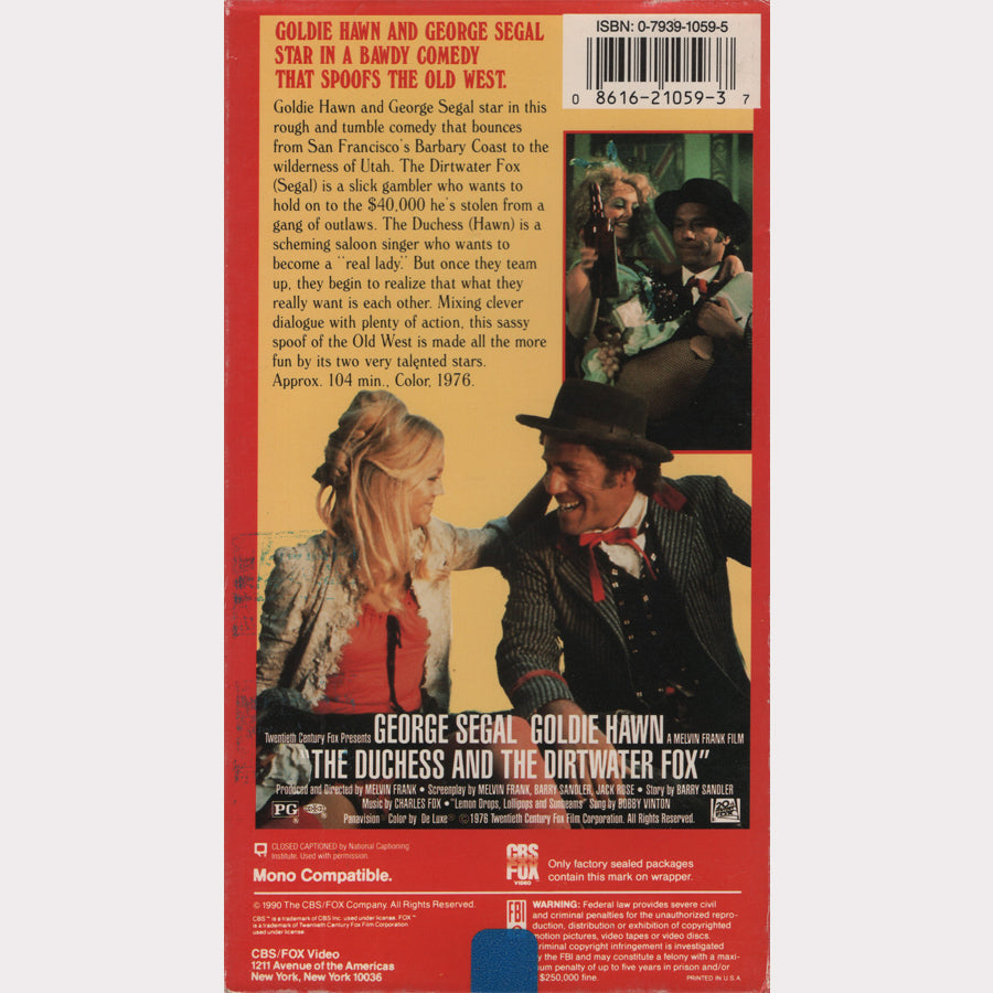 The Duchess and the Dirtwater Fox (VHS - 1990 - US)