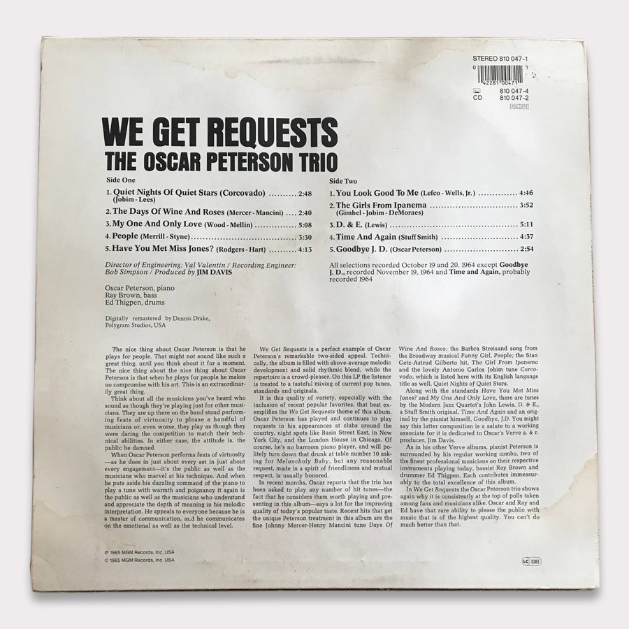 The Oscar Peterson Trio - We Get Requests (Vinyl LP - DE)