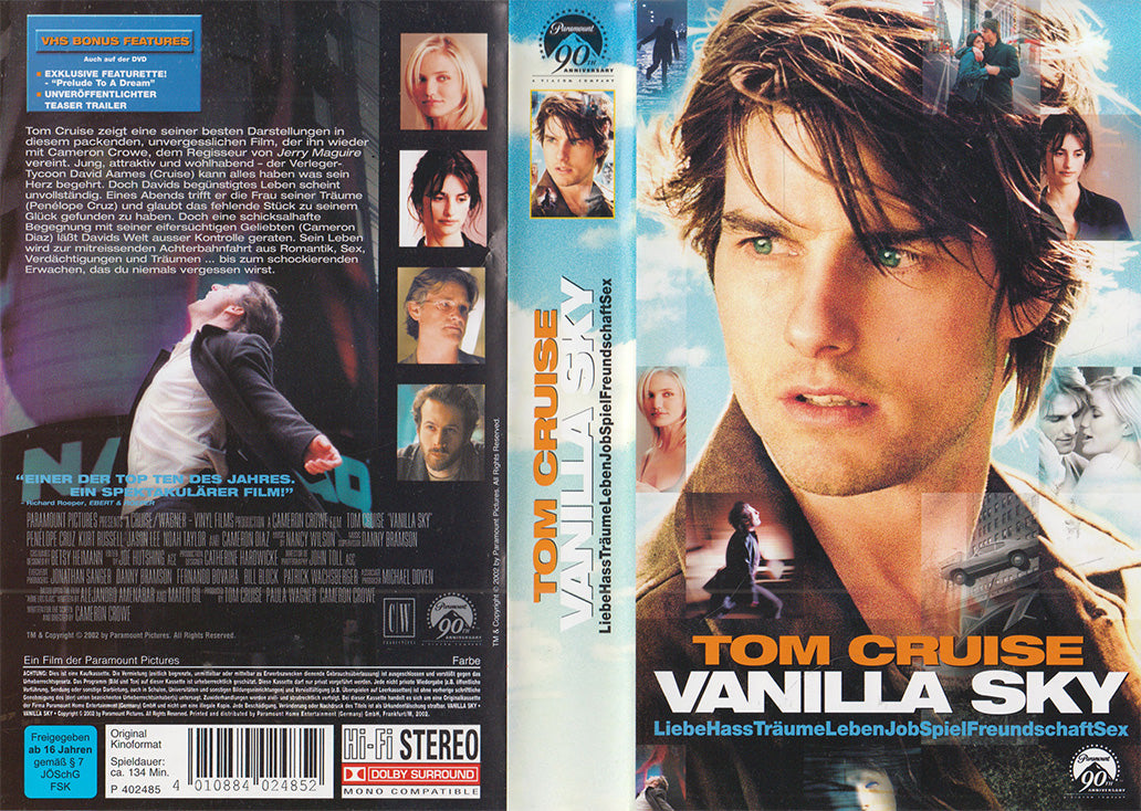 Vanilla Sky Paramount VHS Cover
