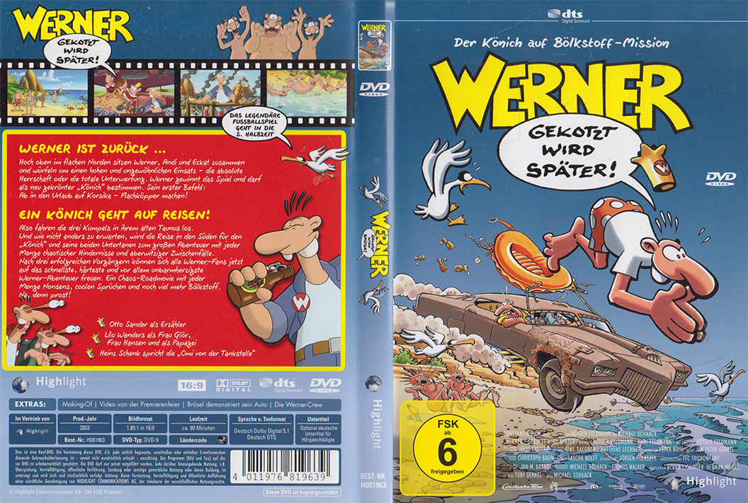 Einleger der DVD von Werner - Gekotzt wird später! erschienen bei Highlight
