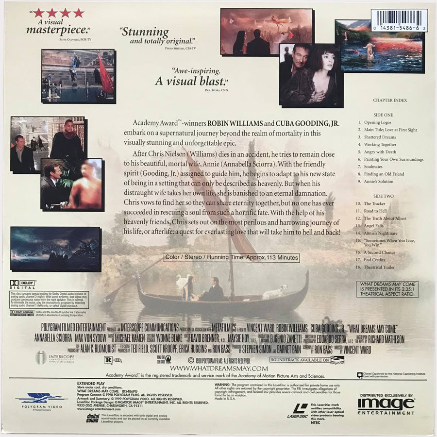 Au-delà de nos rêves (Laserdisc - 1999 - États-Unis)